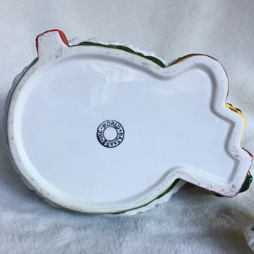 World Bazaar Cute Teddy Bear in Santa Suit Christmas Tree teapot hand painted